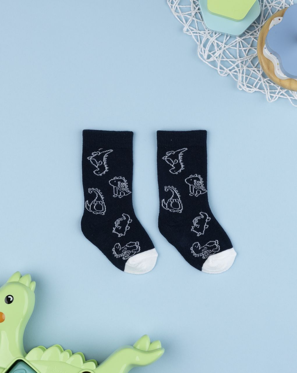 Gambaletti bimbo blu /bianco con dinosauri