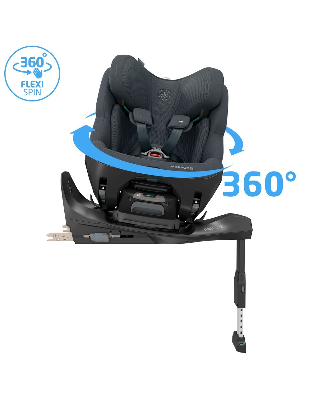 Seggiolino auto  pearl xl slide pro (61-150 cm) authentic graphite - maxi-cosi