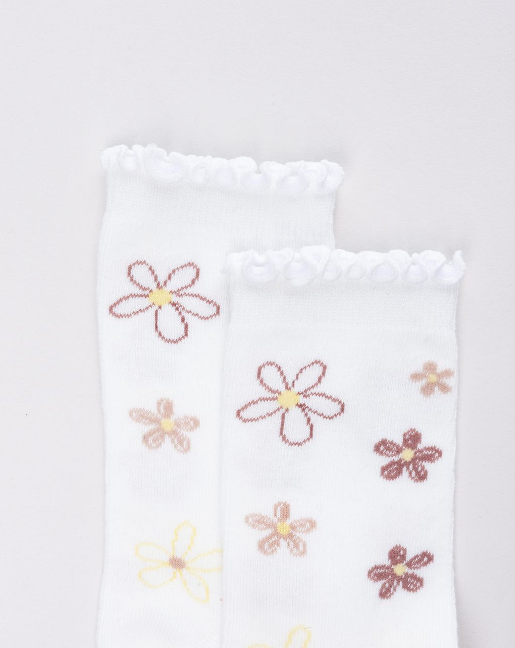 Gambaletti bambina bianchi con fiori colorati