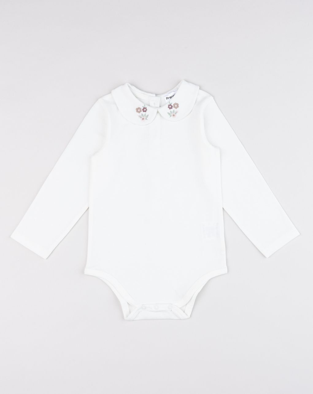 Body bimba bianco con ricamo