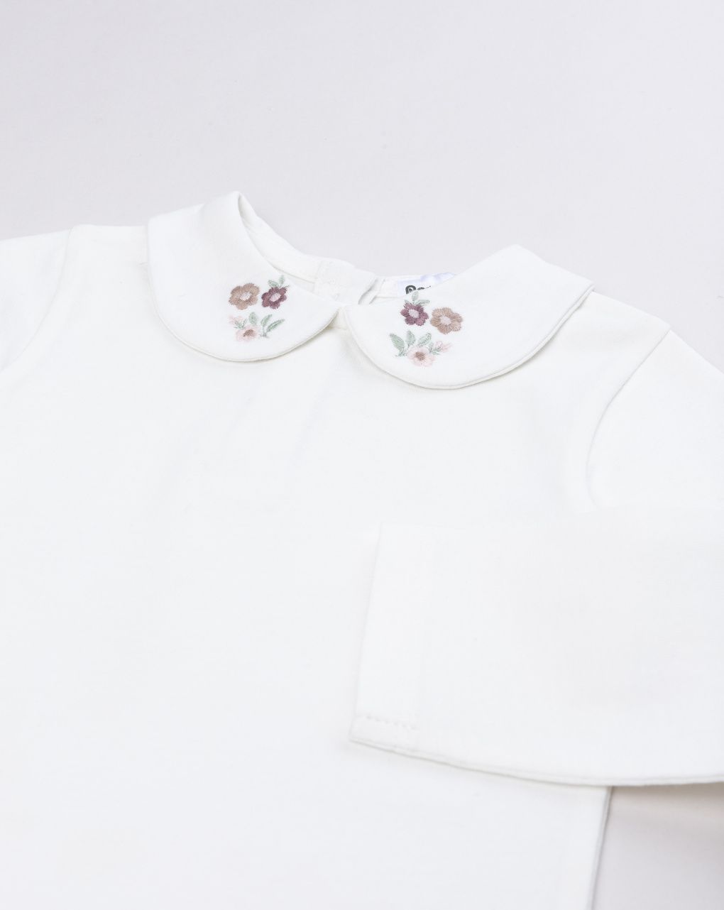 Body bimba bianco con ricamo