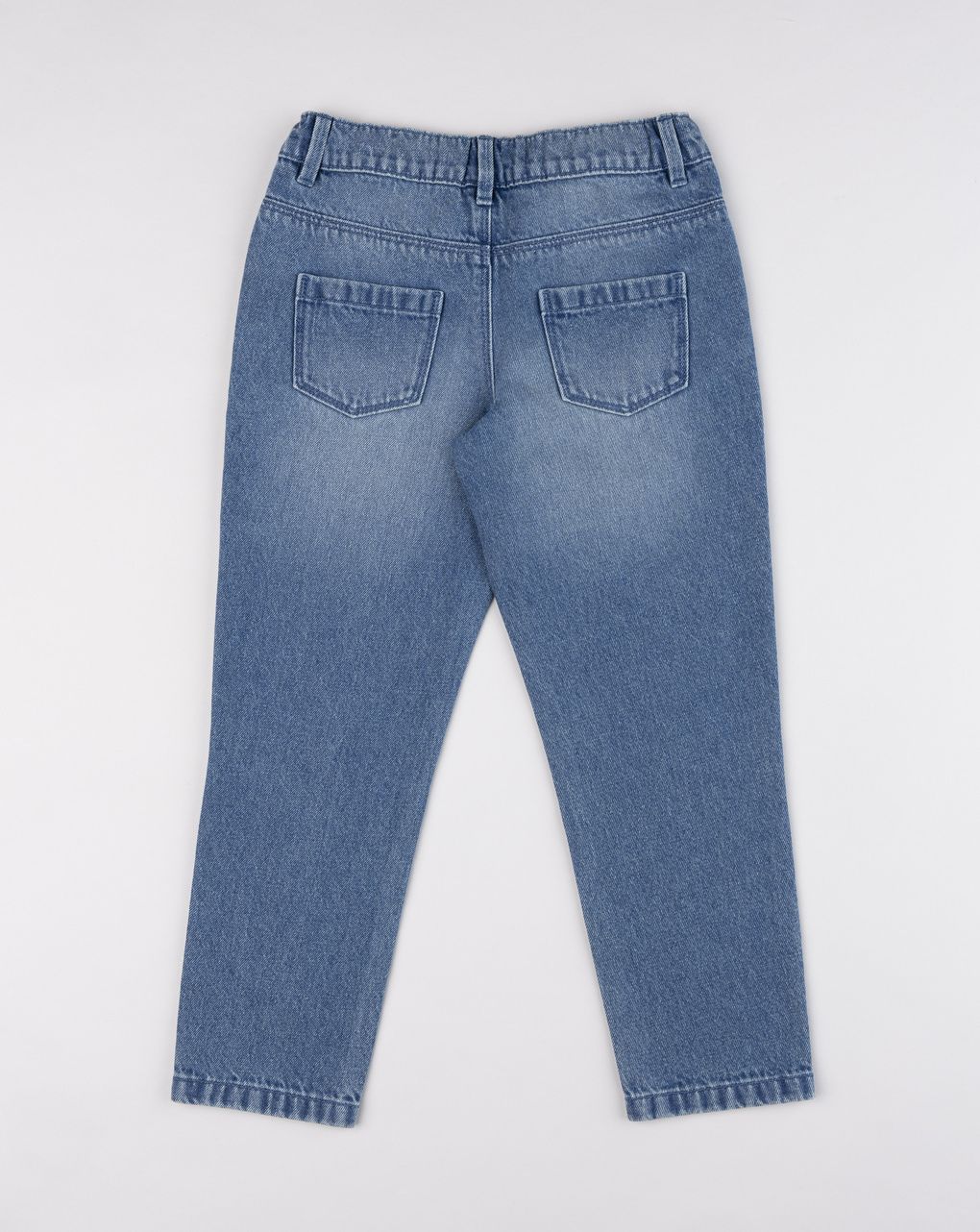 Pantaloni denim bambina blu con ricamo