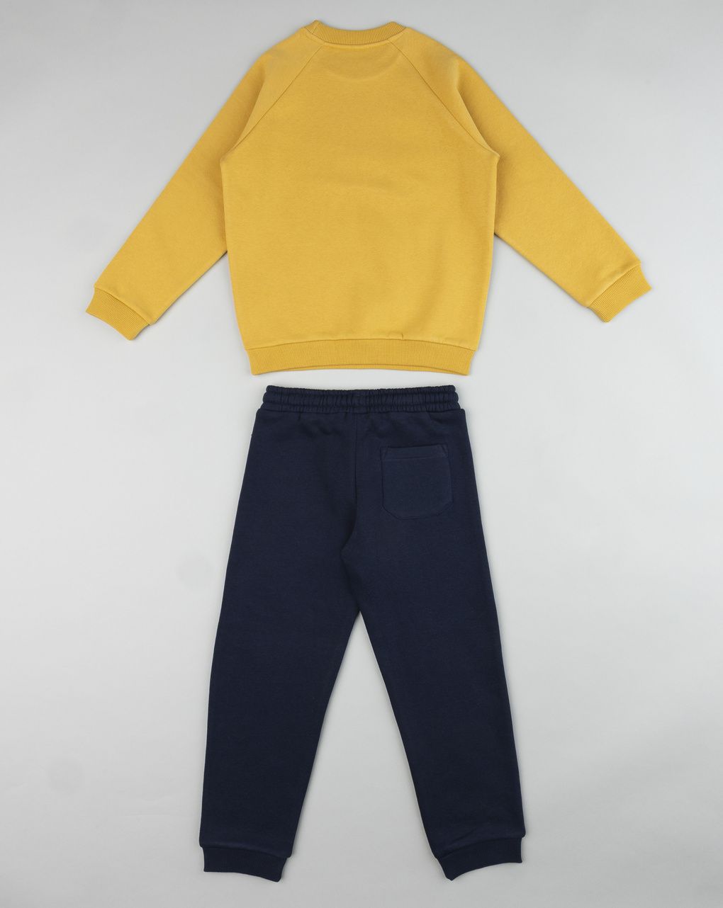 Completo jogger bambino giallo e blu con stampa skate