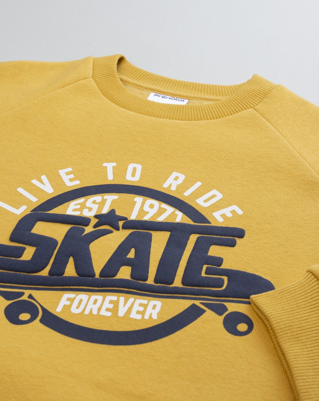 Completo jogger bambino giallo e blu con stampa skate
