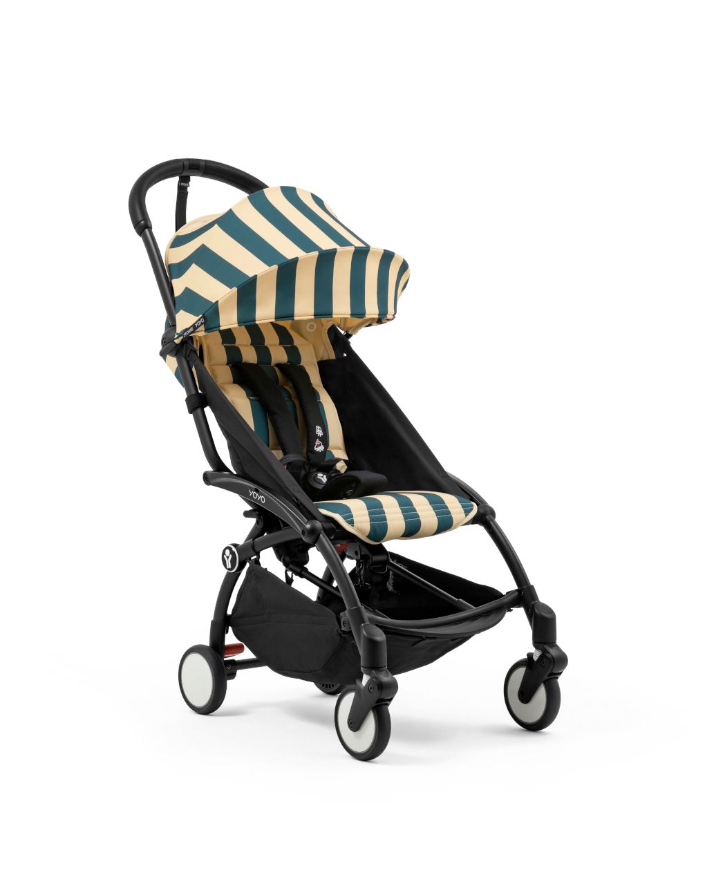 Passeggino con telaio black e rivestimento colorato 6+ riviera monaco - stokke® yoyo®