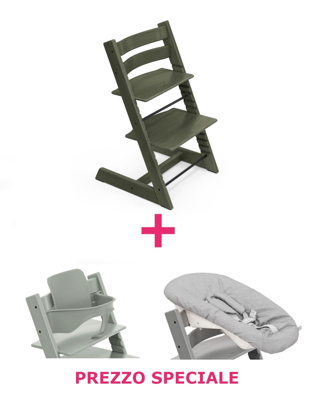 Tripp trapp® marble green + babyset glacier + newborn – personalizzabile – stokke®