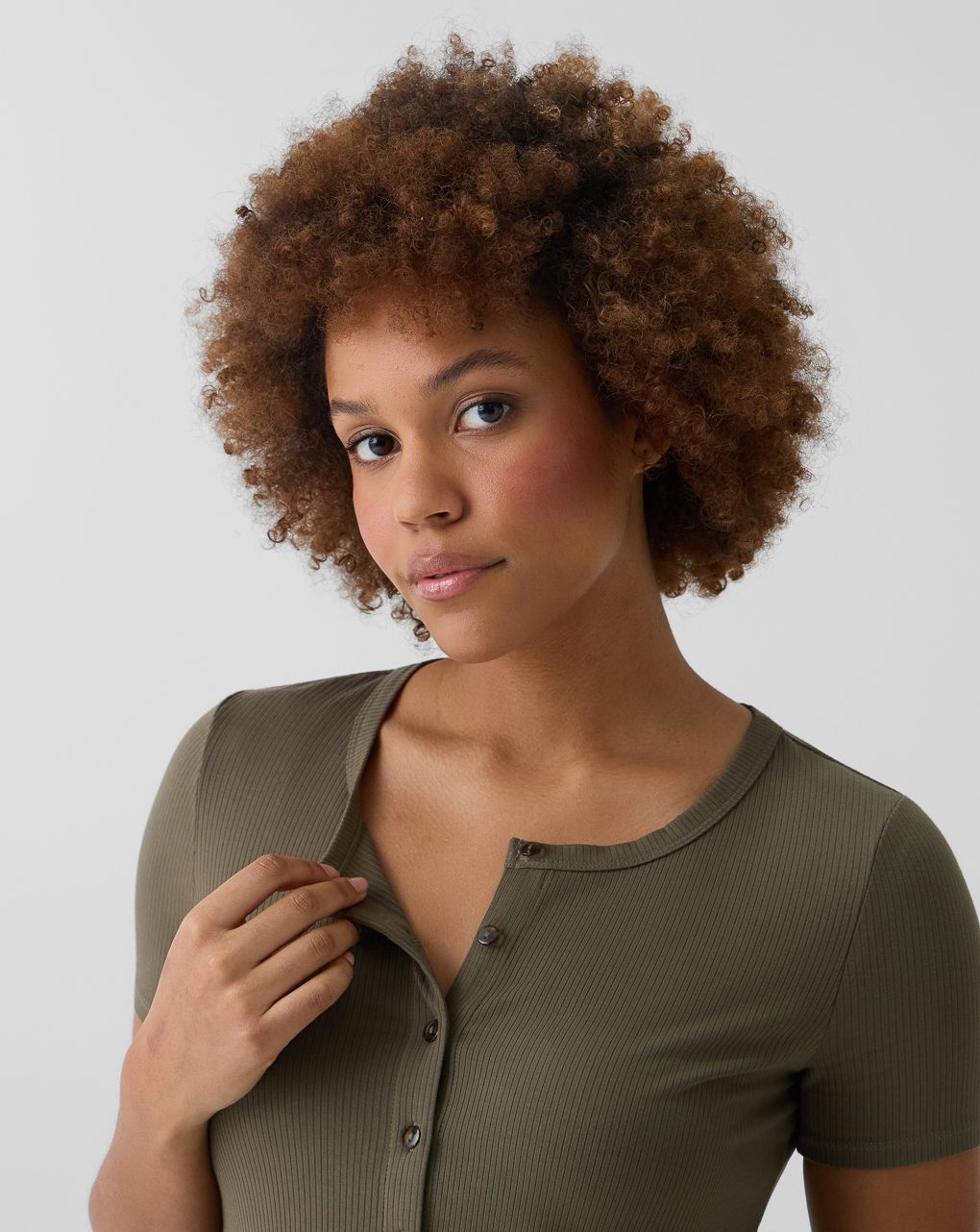 T-shirt allattamento costina verde militare