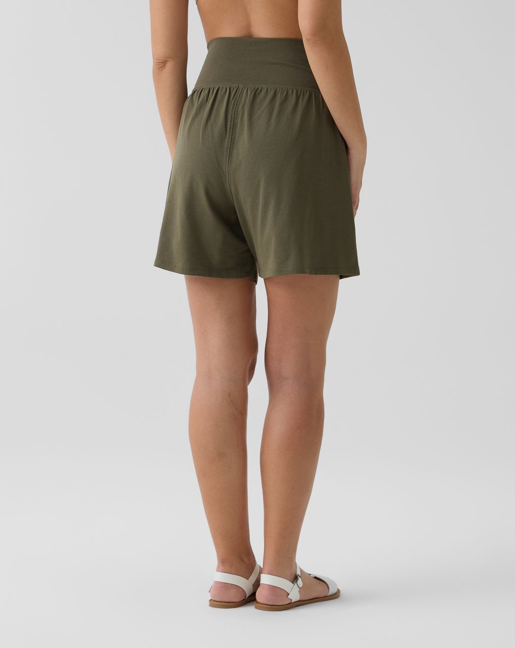 Shorts premaman verde con fascia incrociata