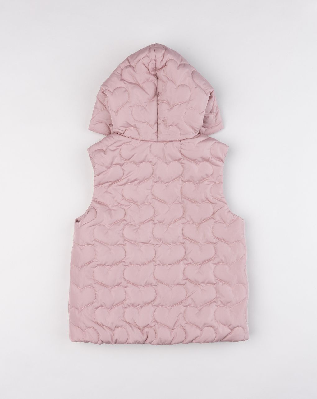 Gilet rosa imbottito bambina con trapuntatura a cuor