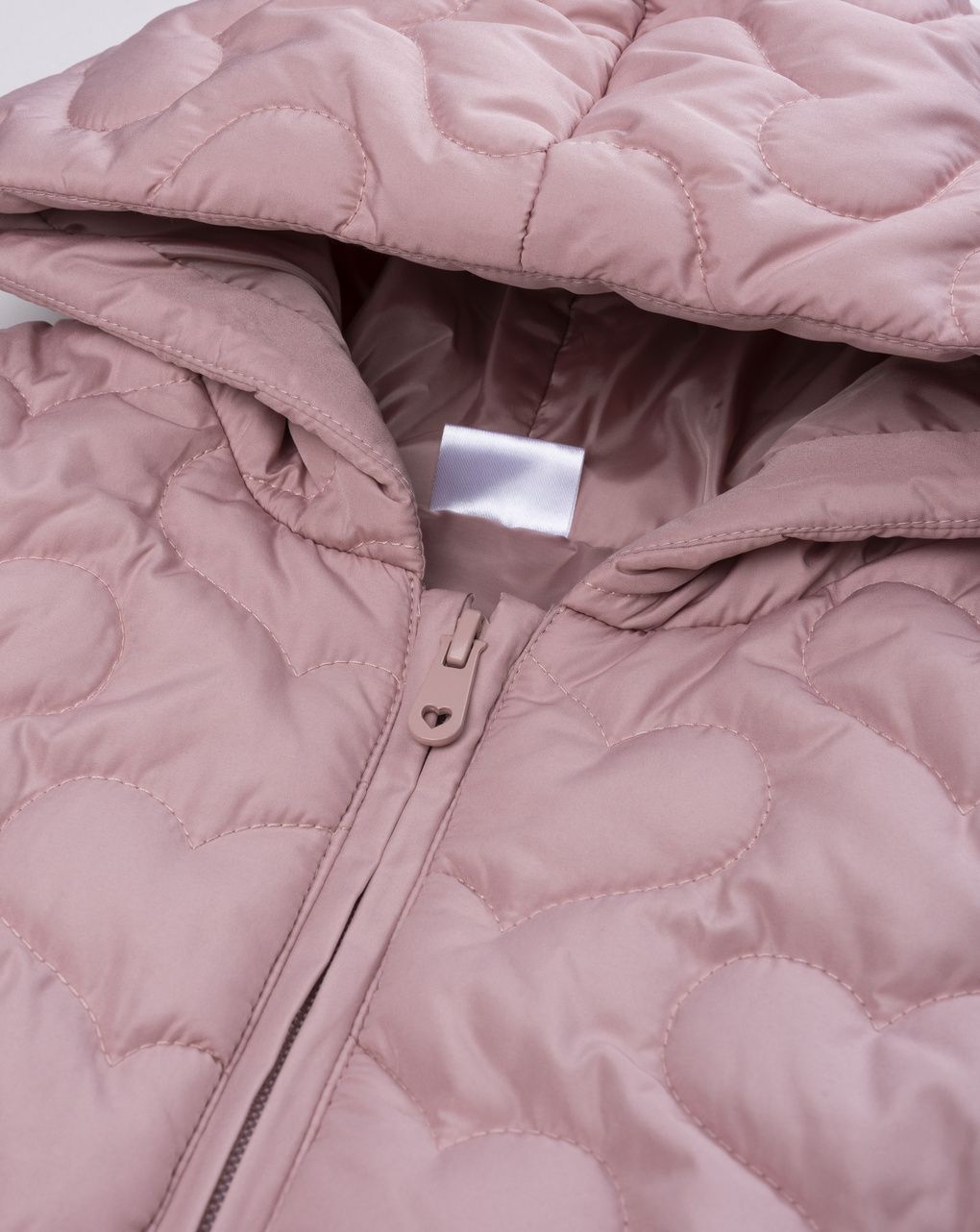 Gilet rosa imbottito bambina con trapuntatura a cuor