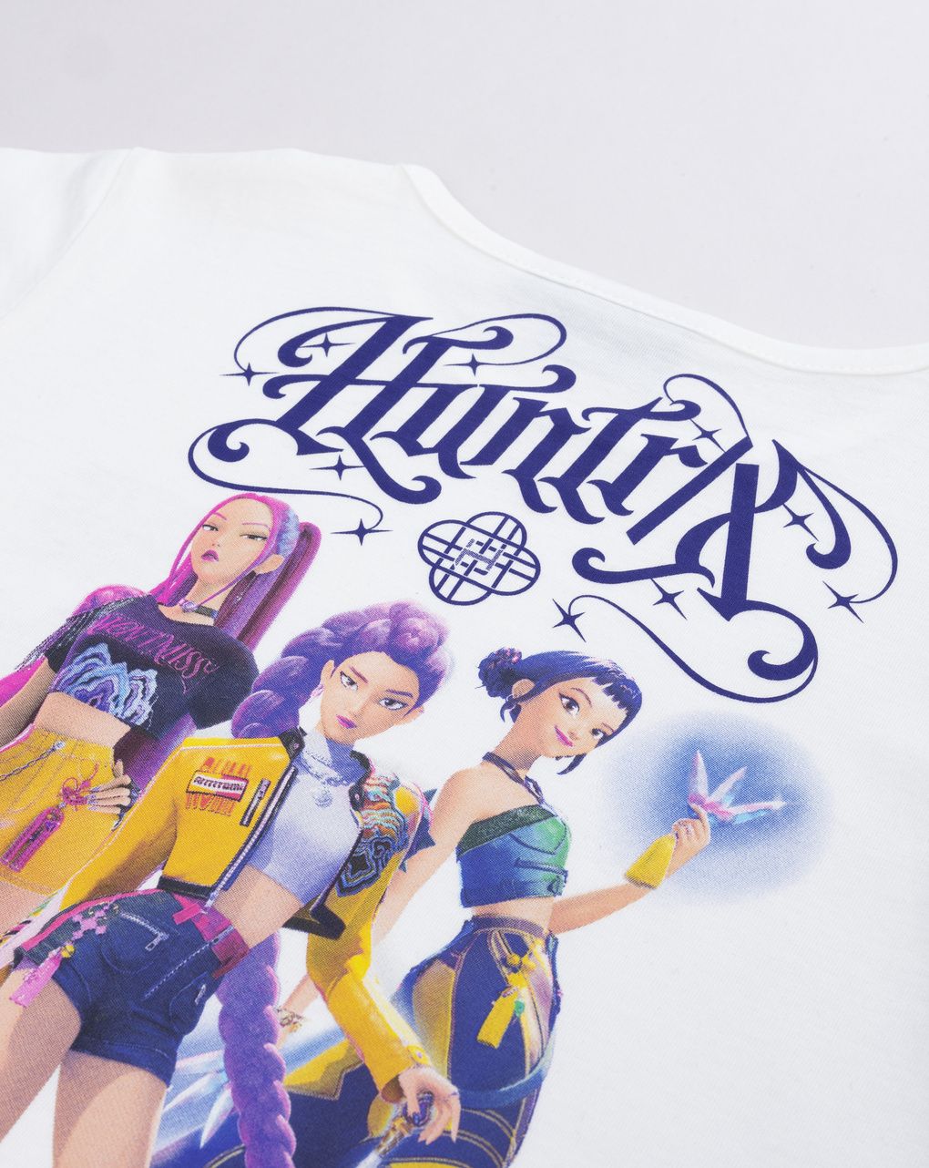 T-shirt bambina k-pop demon hunters "minimal logo huntrix back"
