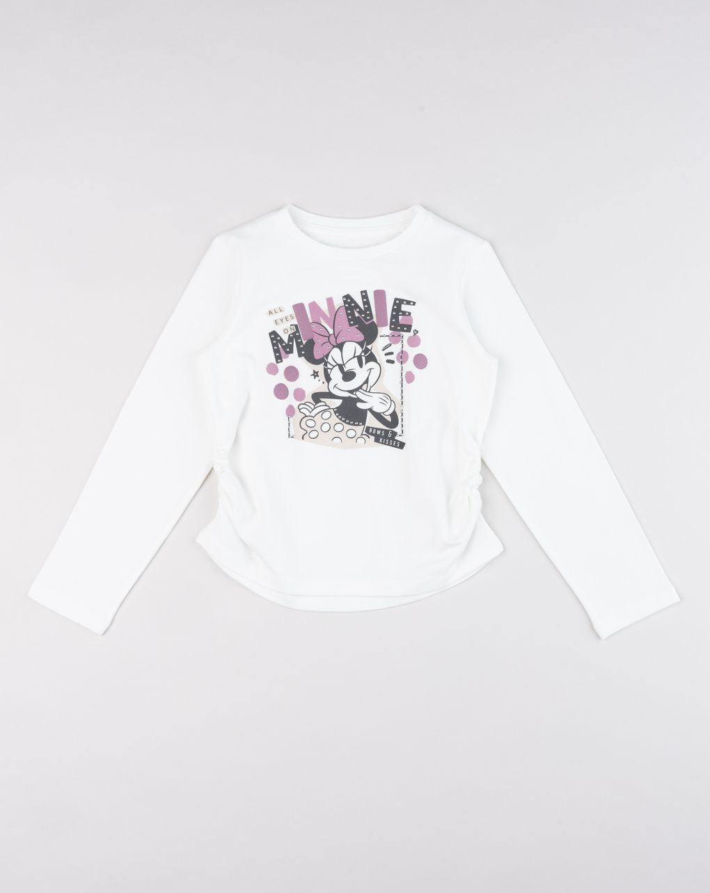 T-shirt bambina maniche lunghe minnie bianca