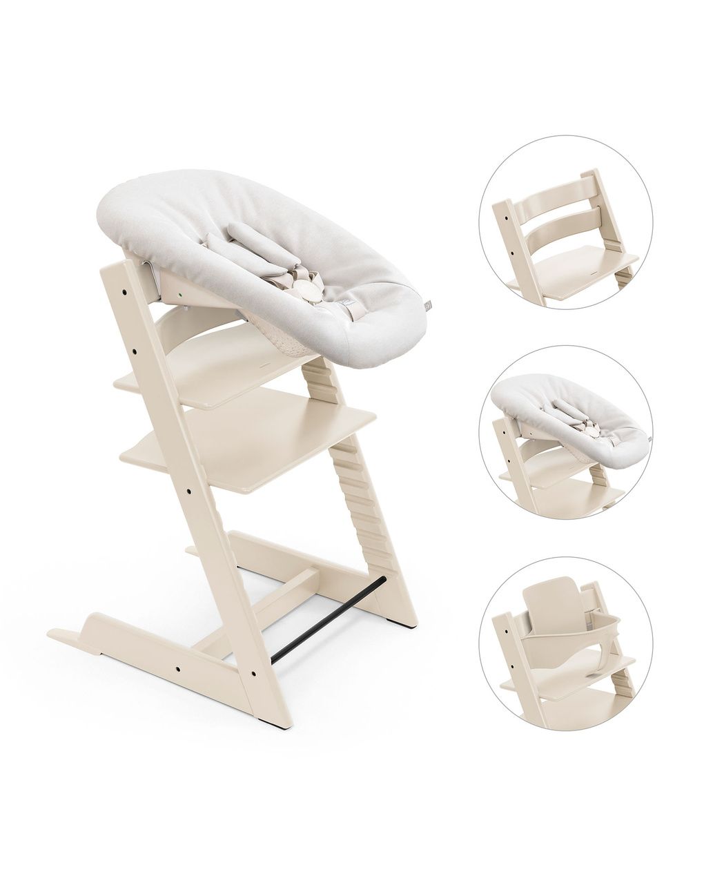 Pack seggiolone tripp trapp® con set per neonato - kit vaniglia - stokke
