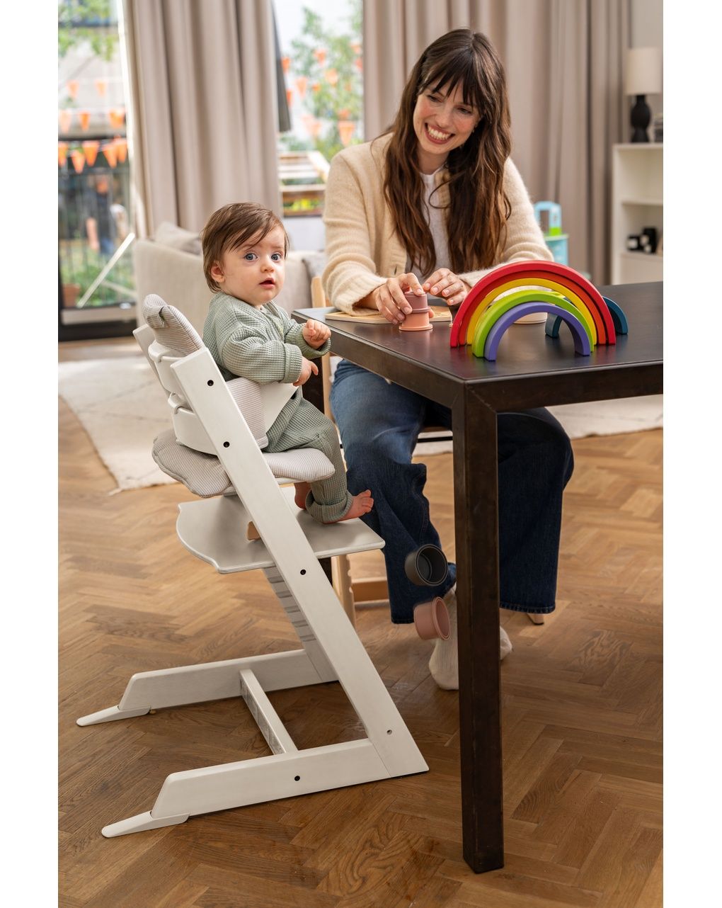 Pack seggiolone tripp trapp® con set per neonato - kit vaniglia - stokke