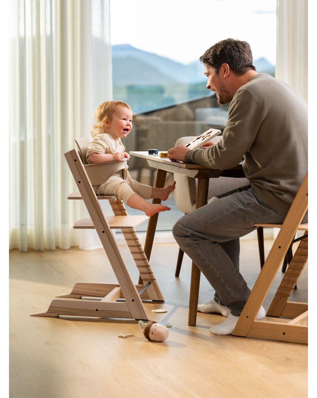 Pack seggiolone tripp trapp® con set per neonato - kit vaniglia - stokke