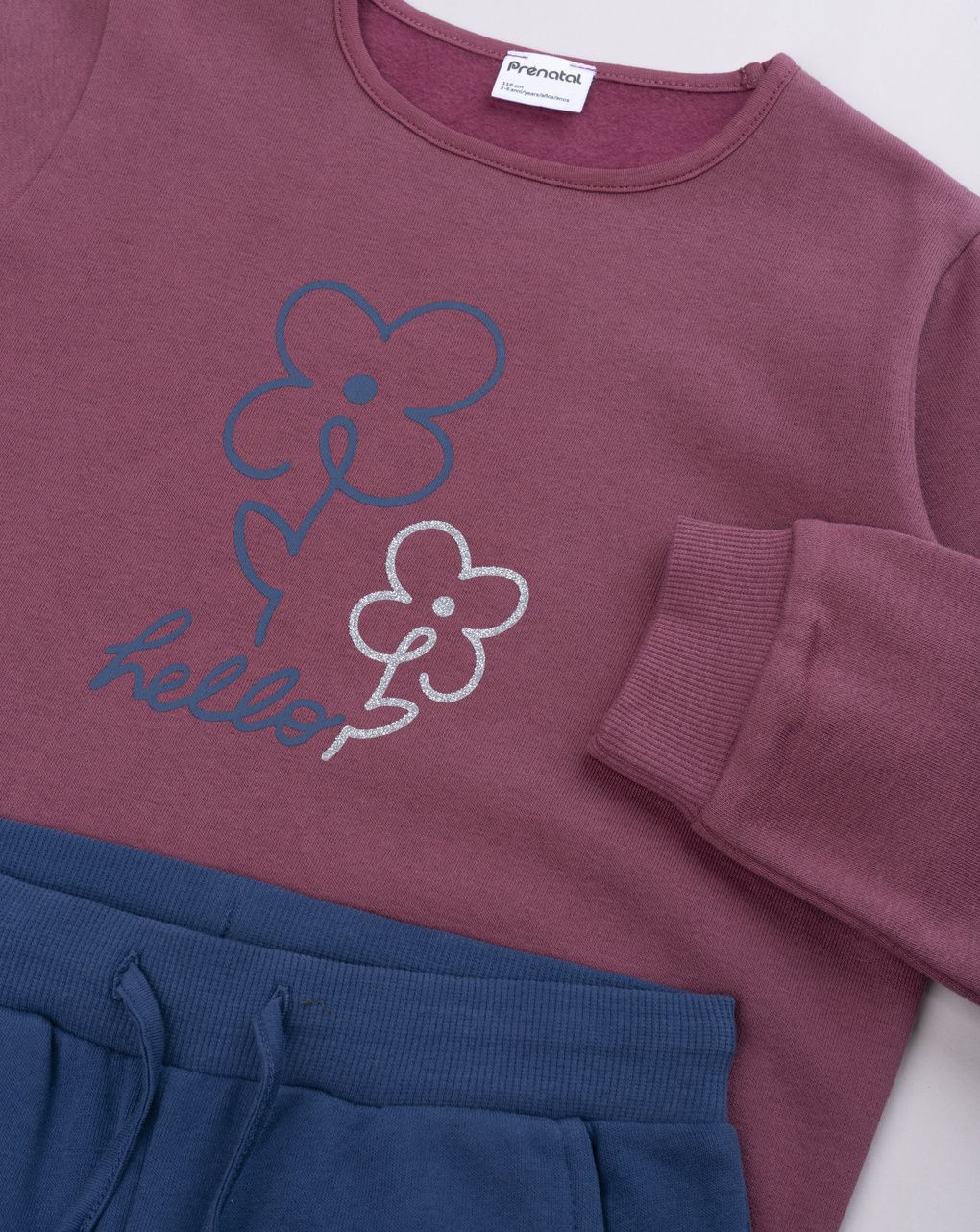Completo jogging felpato bambina "fiori"