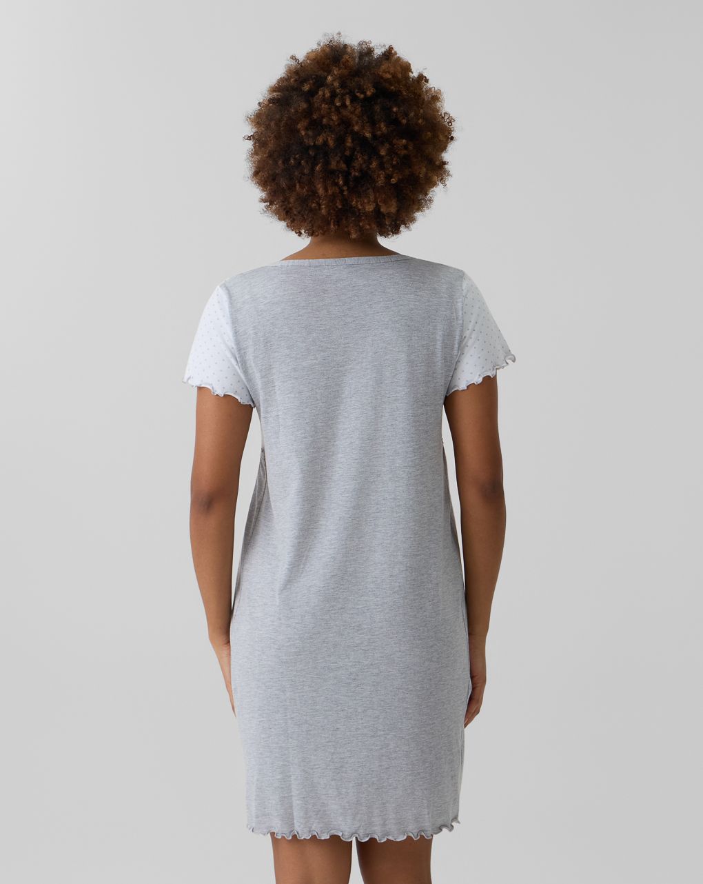 Camicia da notte preparto grigio/bianco