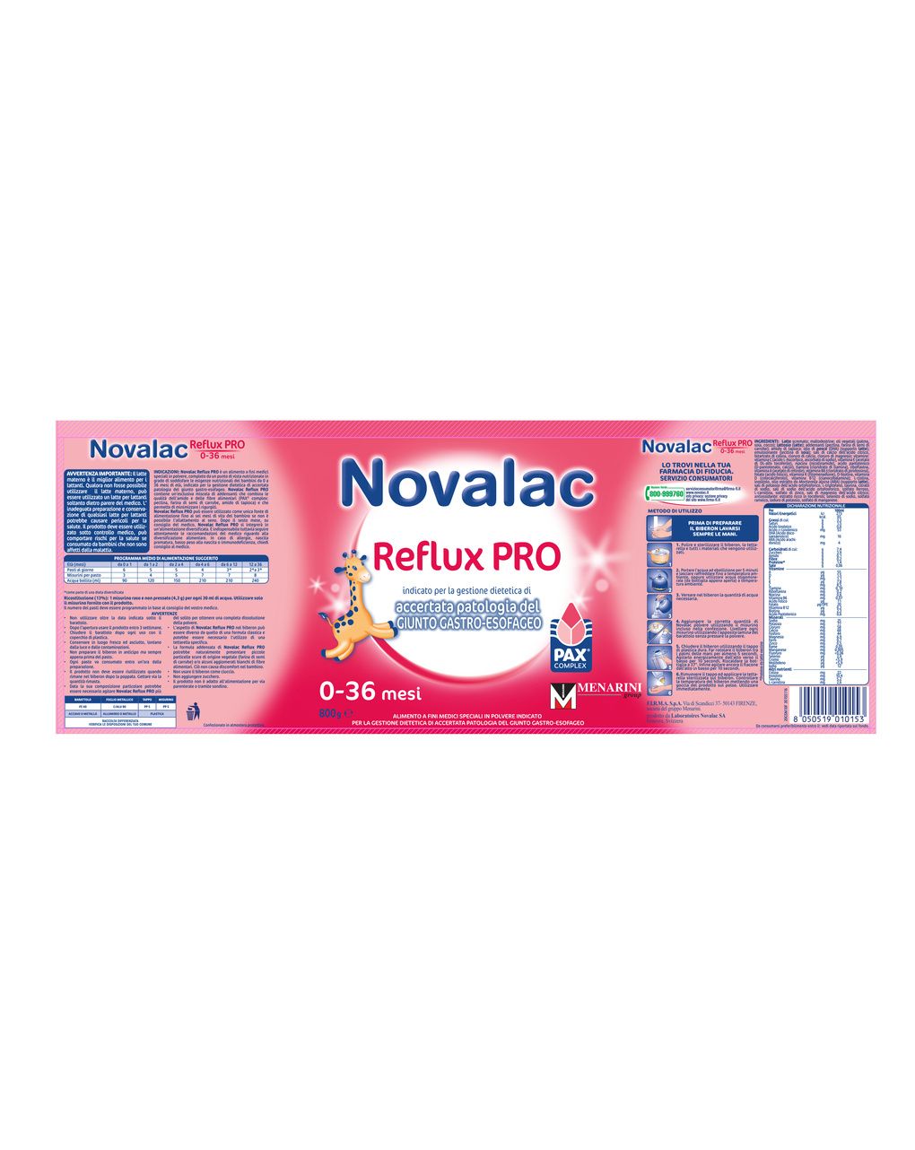 Latte reflux pro 800g - novalac