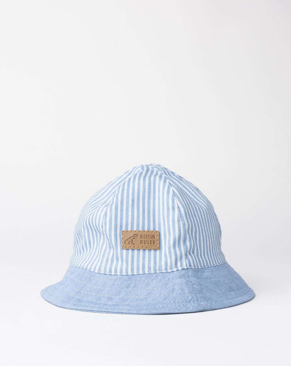 Cappello bimbo righe bianco/azzurro "denim rules"