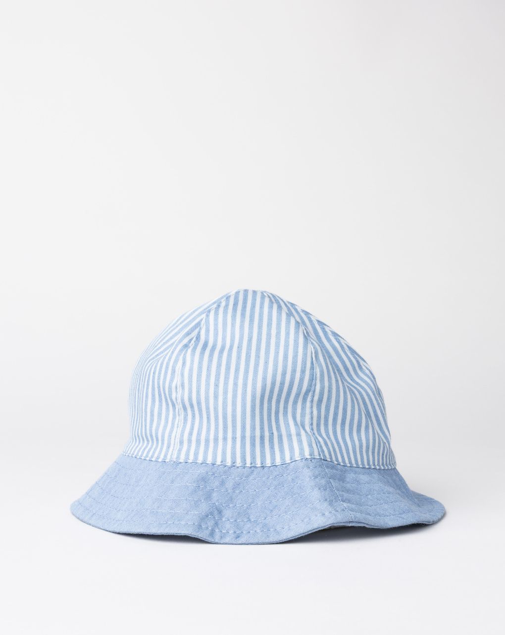 Cappello bimbo righe bianco/azzurro "denim rules"