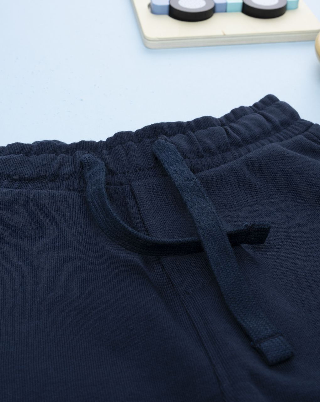 Pantalone french terry bimbo blu scuro con coulisse