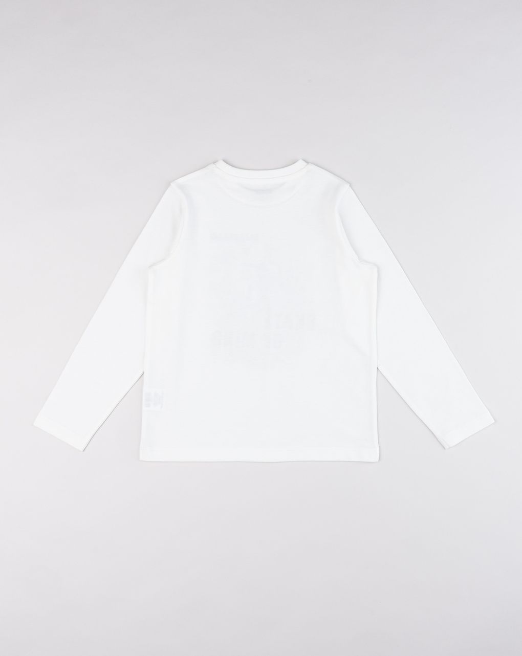 T-shirt bambino bianca manica lunga con stampa skate
