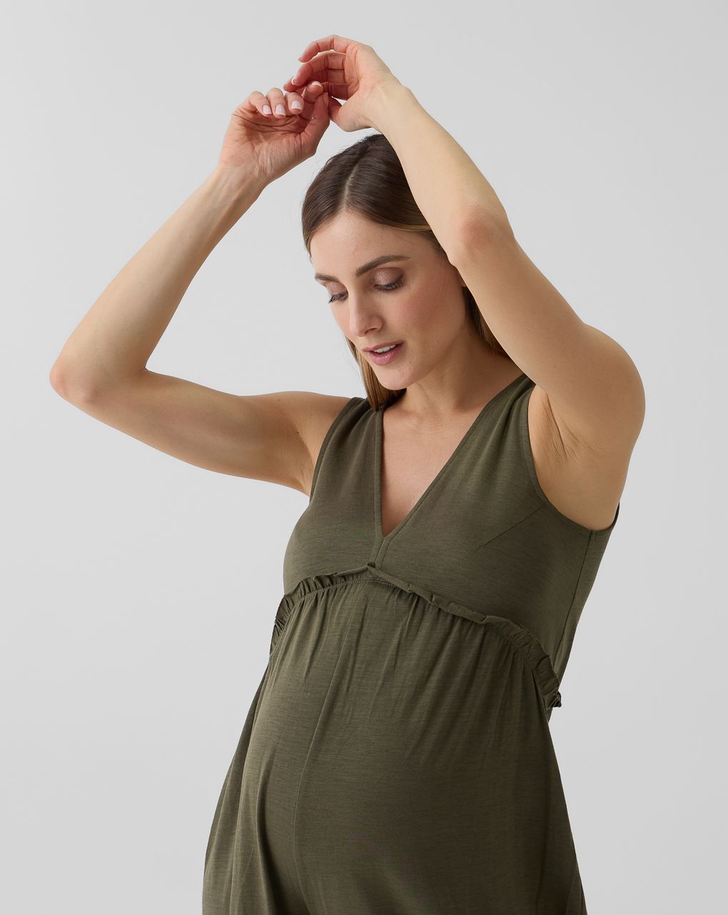 Jumpsuit morbida premaman verde scuro