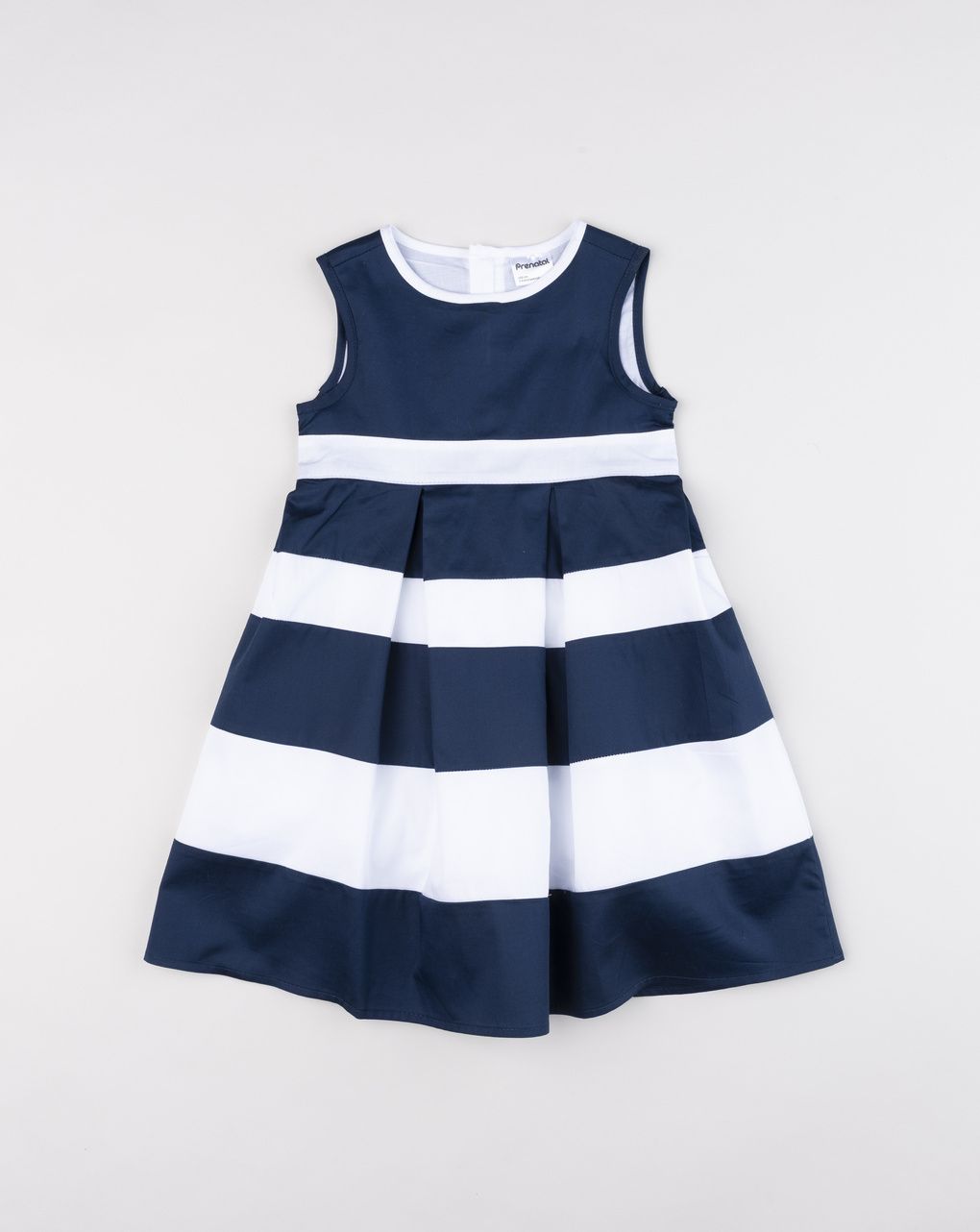 Abito smanicato bambina a righe blu e bianche