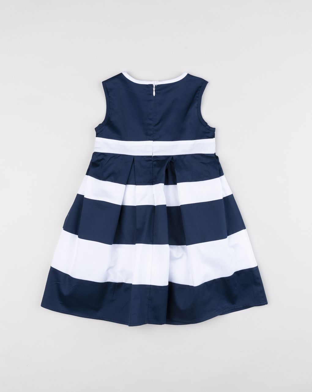 Abito smanicato bambina a righe blu e bianche