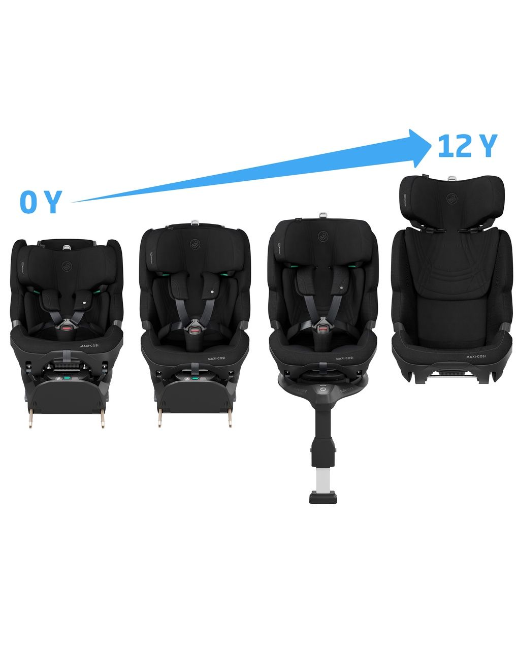 Seggiolino auto  pearl xl slide pro (61-150 cm) authentic black - maxi-cosi
