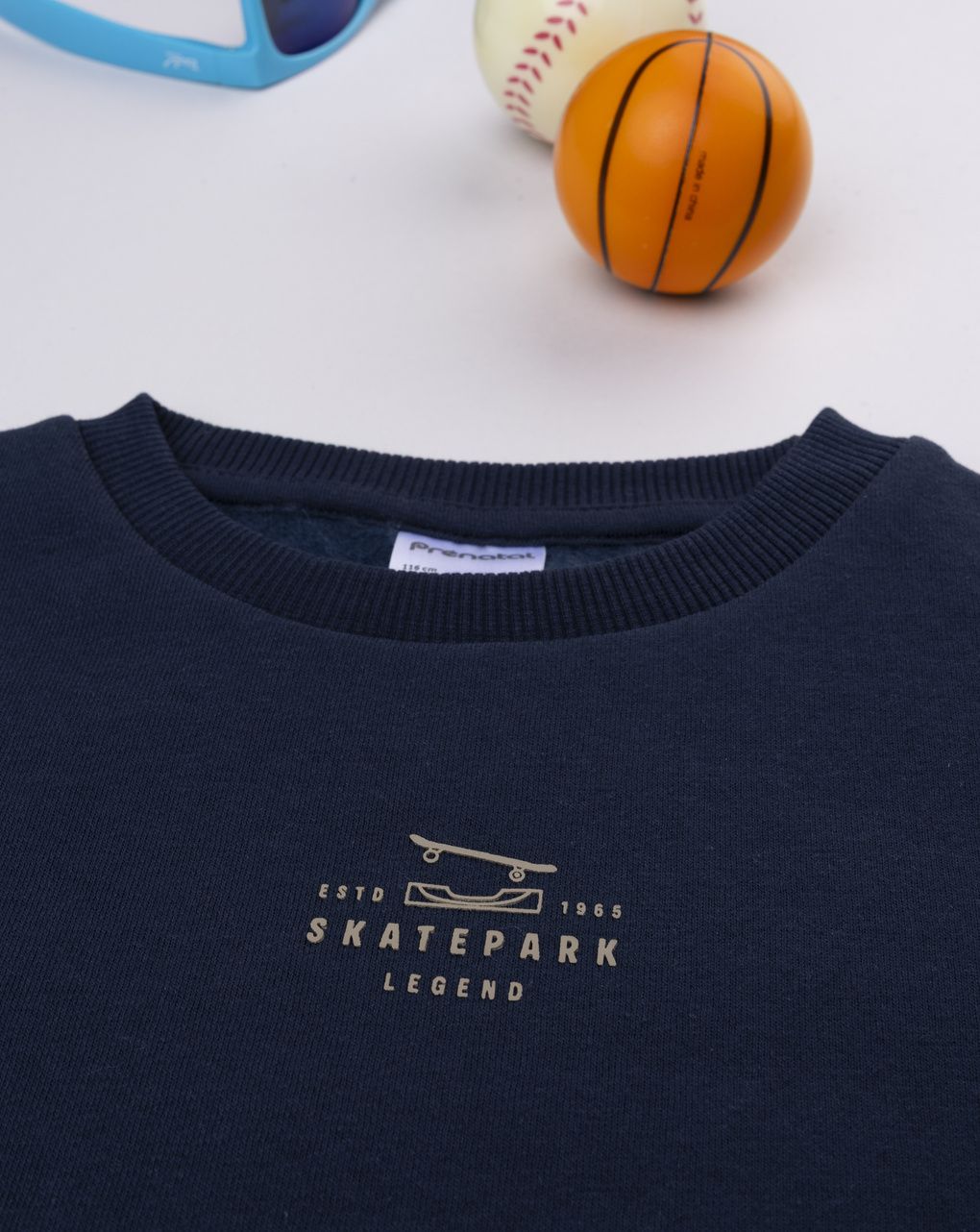 Felpa bambino blu scuro con stampa minimal