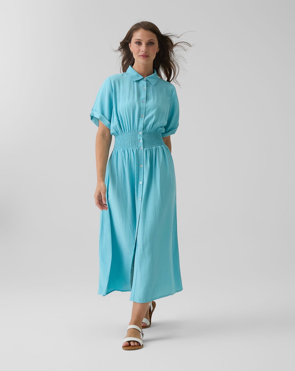 Abito lungo premaman azzurro