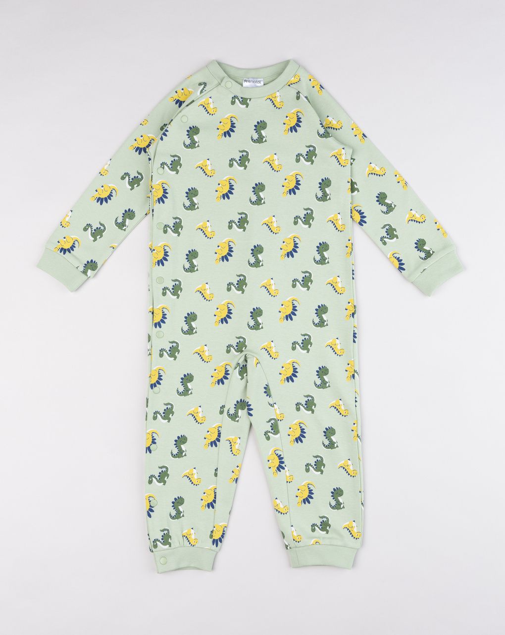Pigiama lungo bimbo verde "dino"