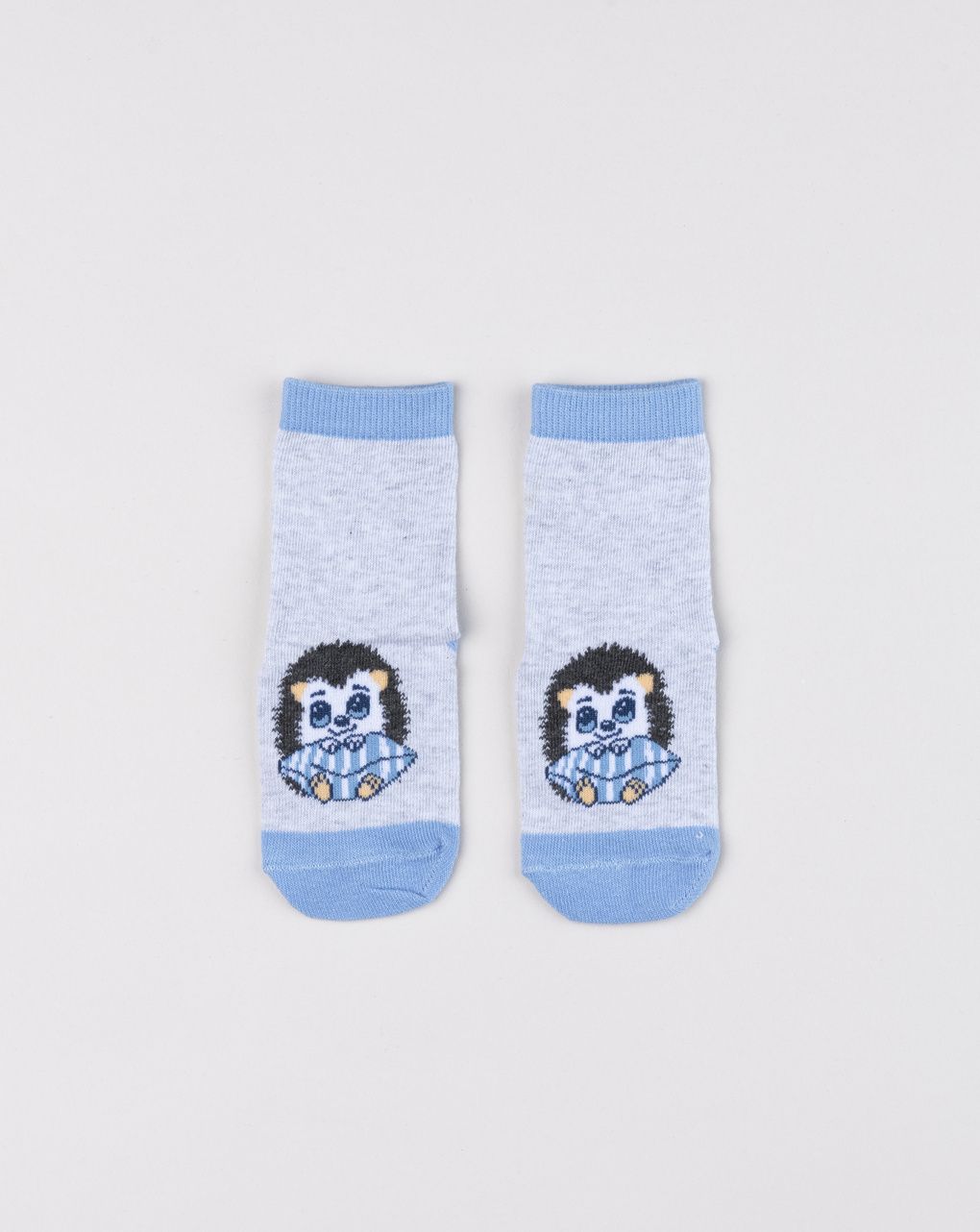 Calzini bimbo grigio/azzurro con riccio dormiglione