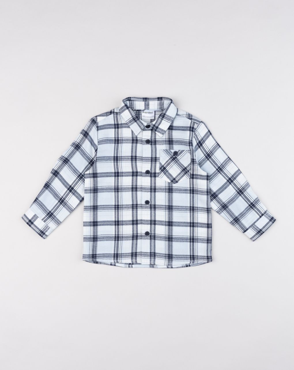 Camicia in flanella bambino a quadri bianca e blu