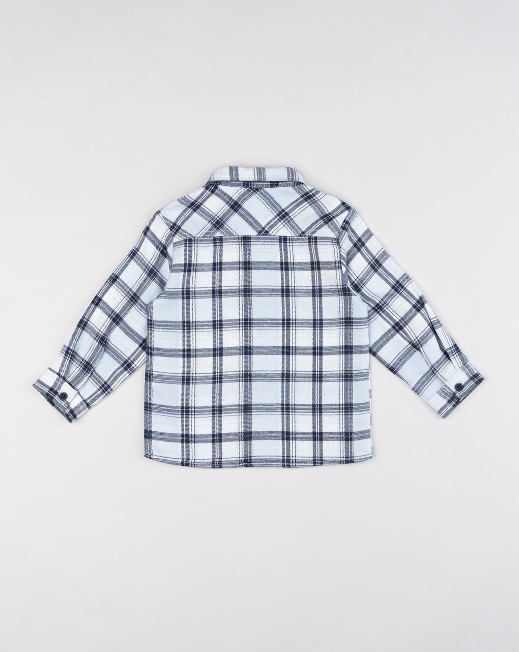Camicia in flanella bambino a quadri bianca e blu