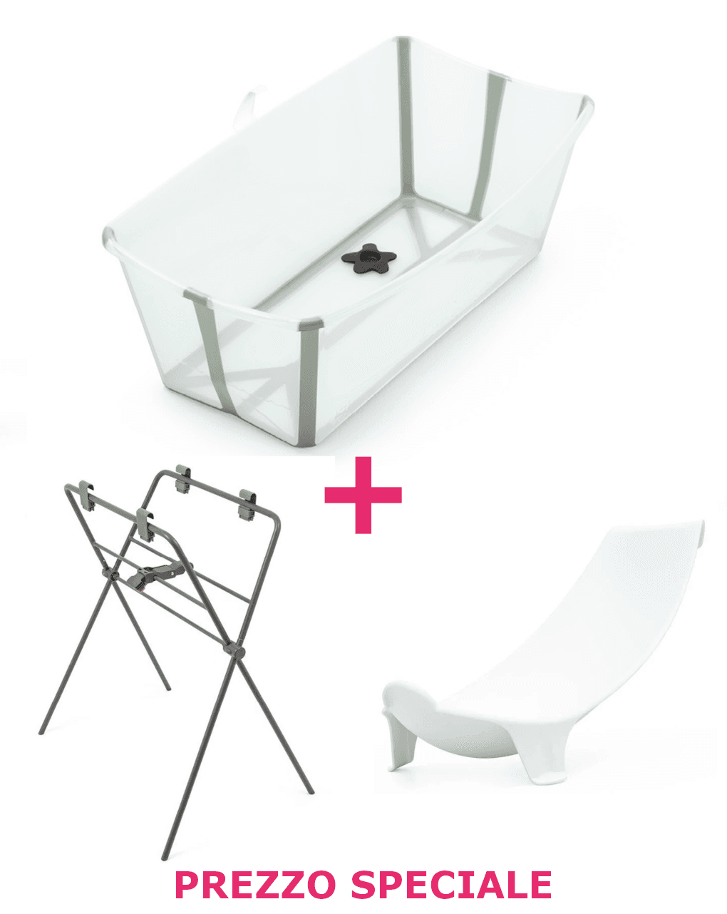 Flexi bath soft mint + supporto per flexi e neonato a un prezzo speciale - stokke®