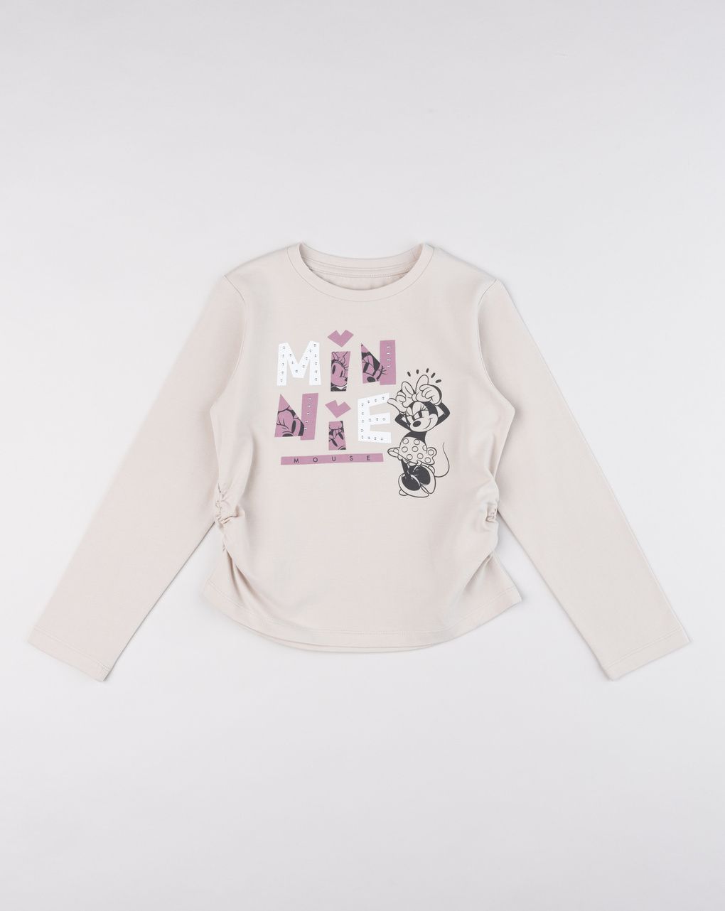 T-shirt bambina maniche lunghe minnie beige
