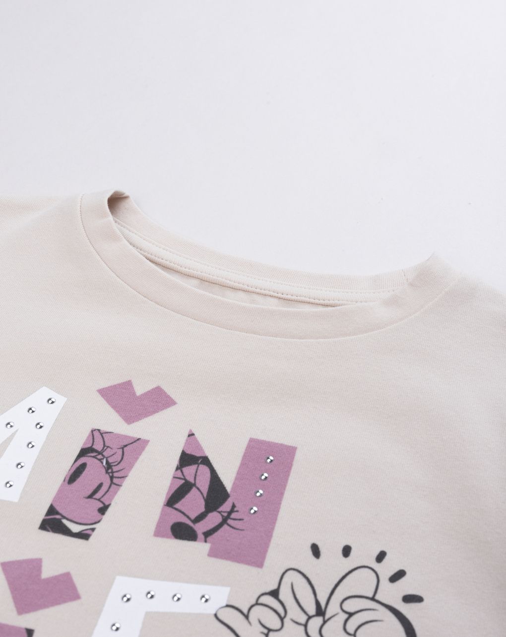 T-shirt bambina maniche lunghe minnie beige