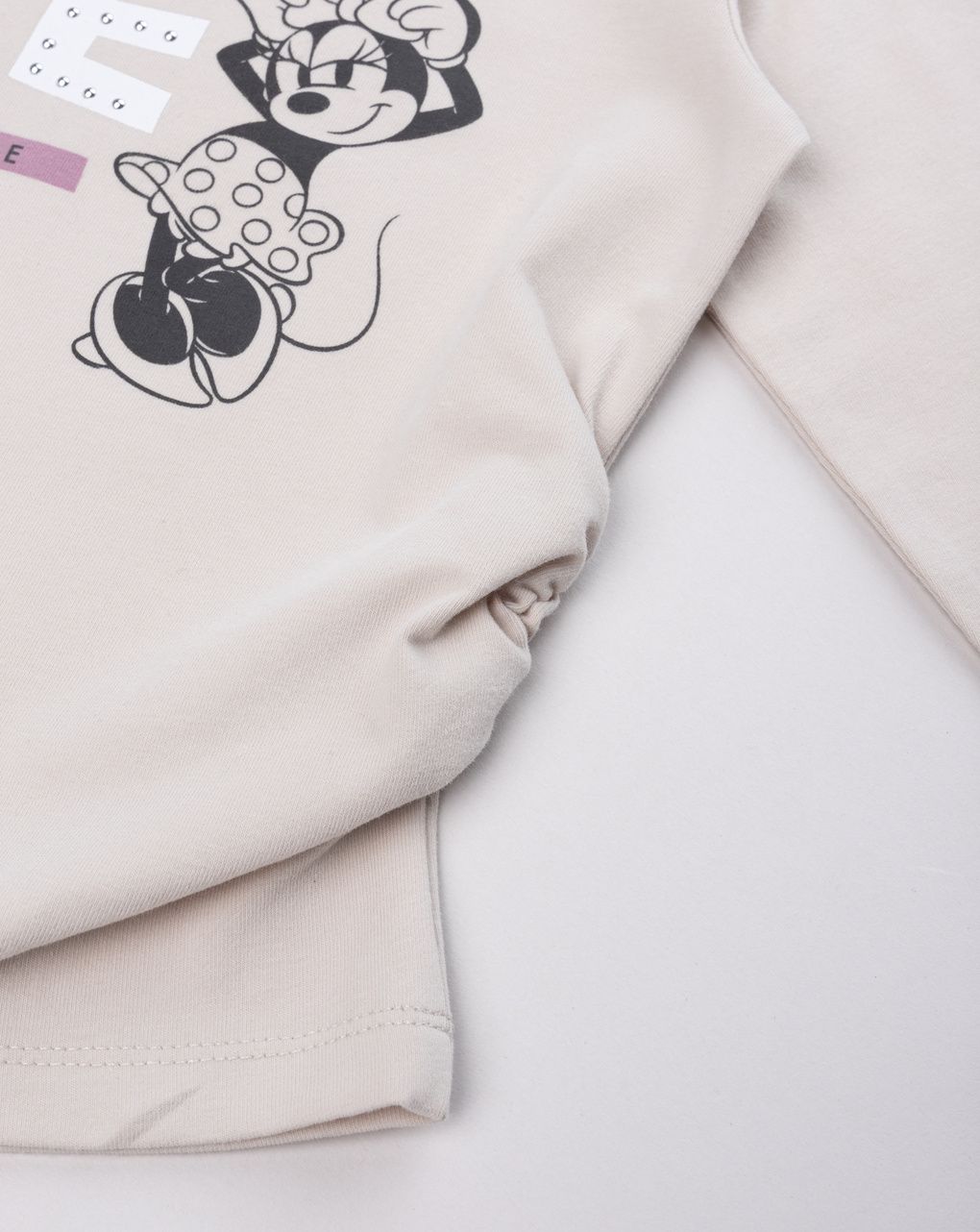 T-shirt bambina maniche lunghe minnie beige