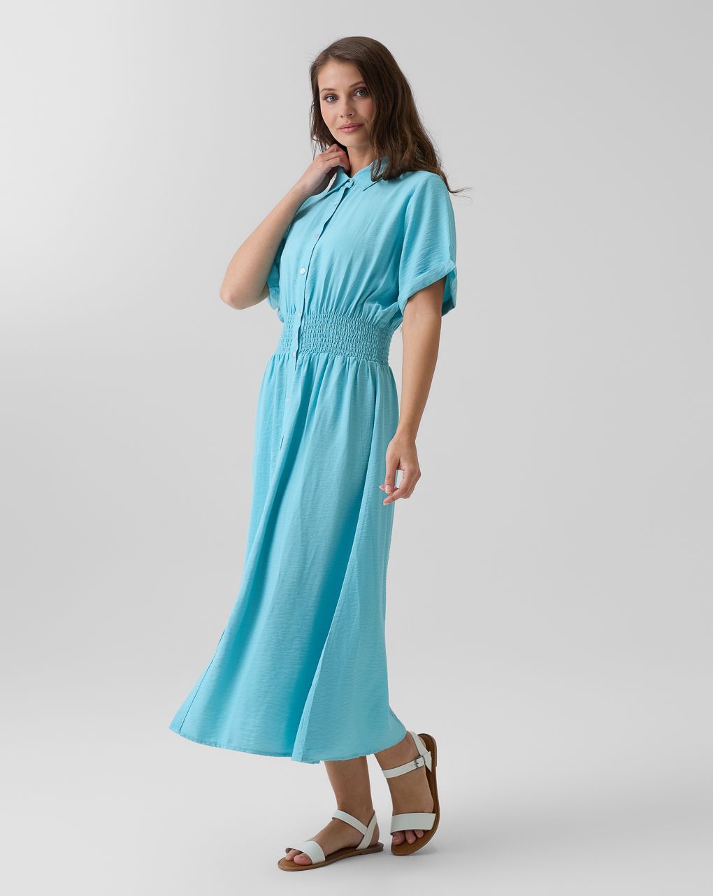 Abito lungo premaman azzurro