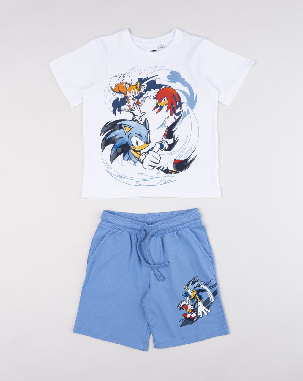 Completo estivo bambino t-shirt e shorts sonic