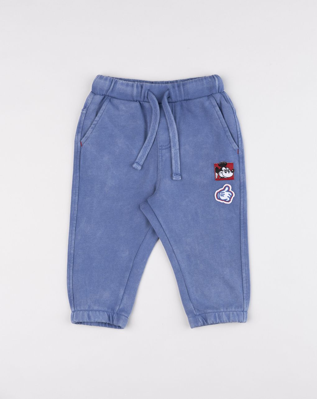 Pantaloni in felpa bimbo con patch mickey mouse