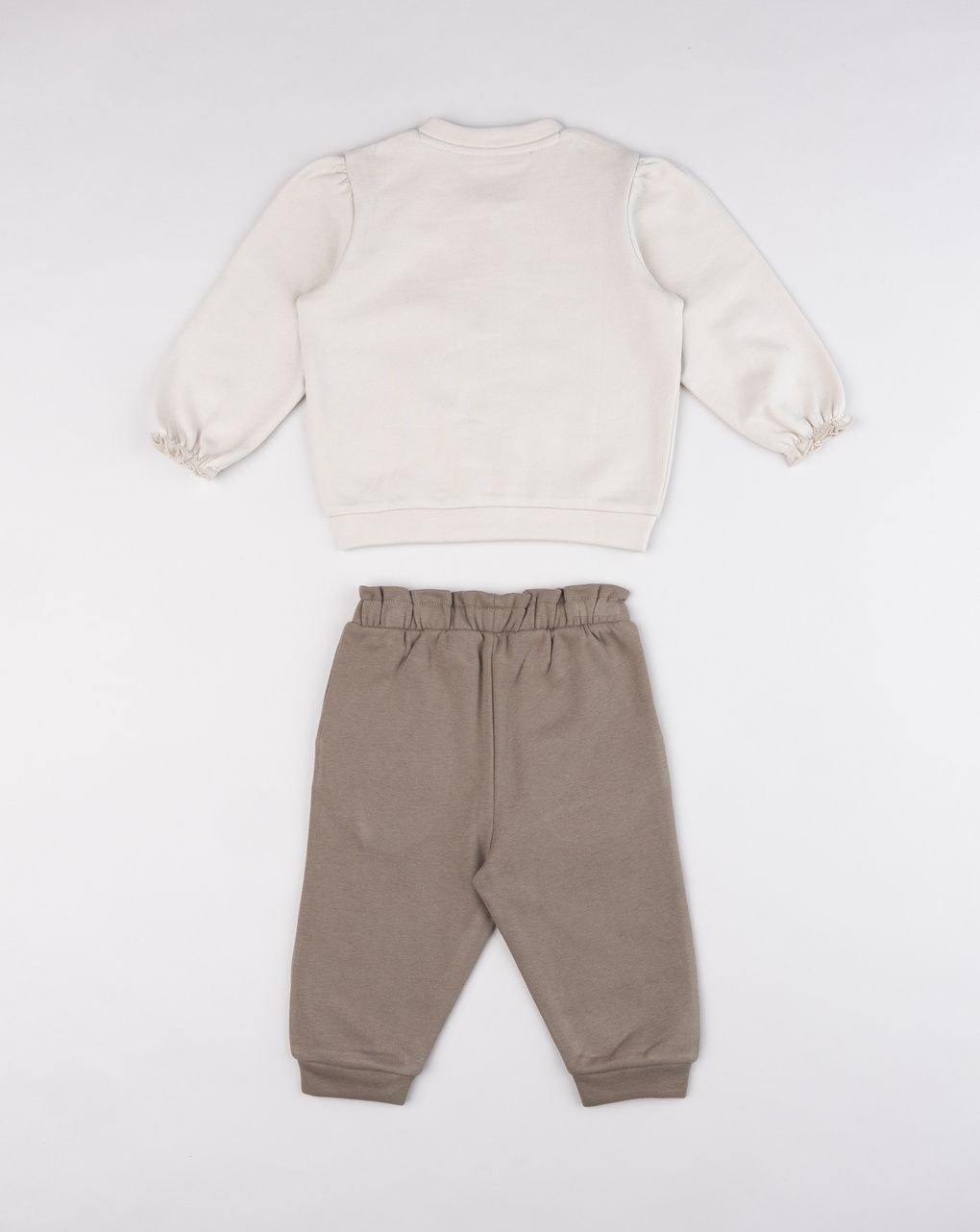 Completo jogging bimba due pezzi beige/marrone orsetti