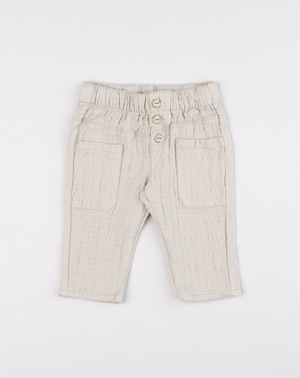 Pantalone elegant bimbo beige con tasche