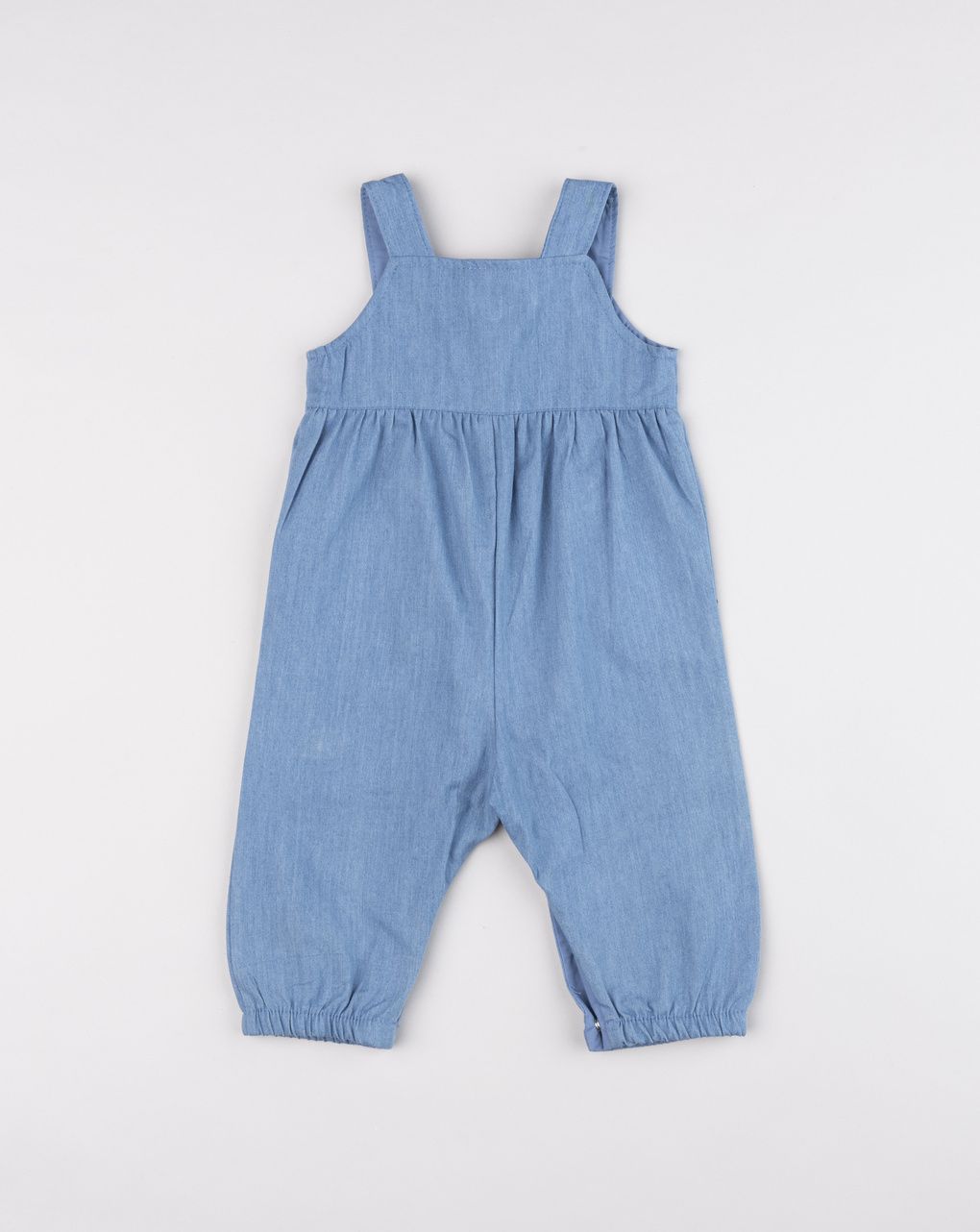 Salopette bimba denim leggero con ricami