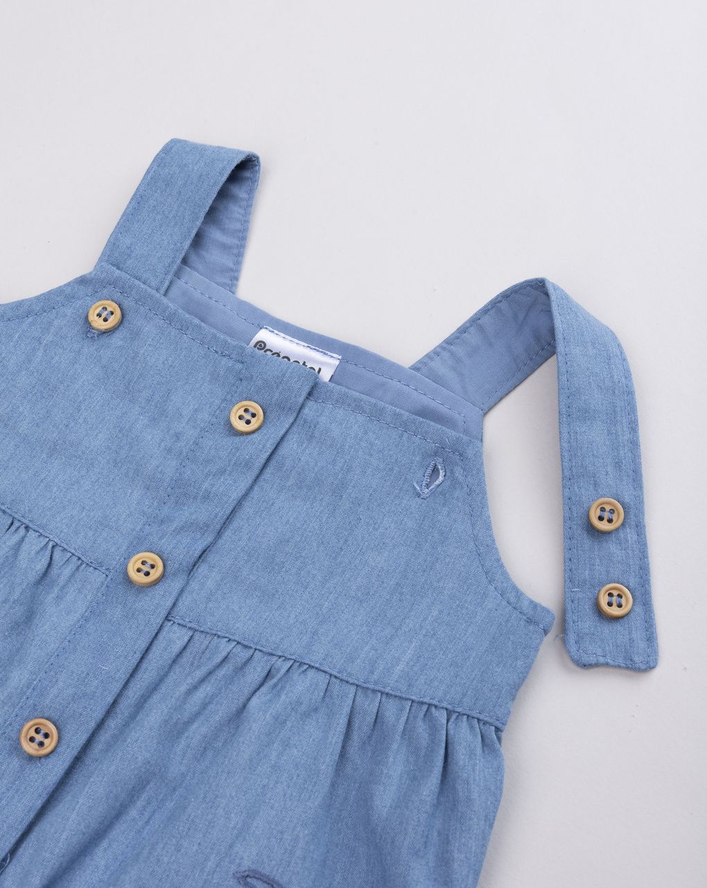 Salopette bimba denim leggero con ricami