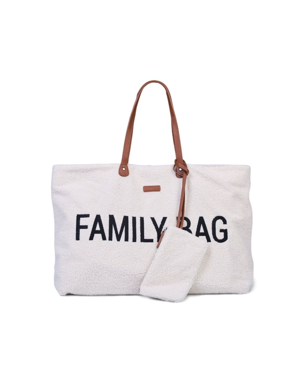 Family bag tessuto teddy bianco - childhome