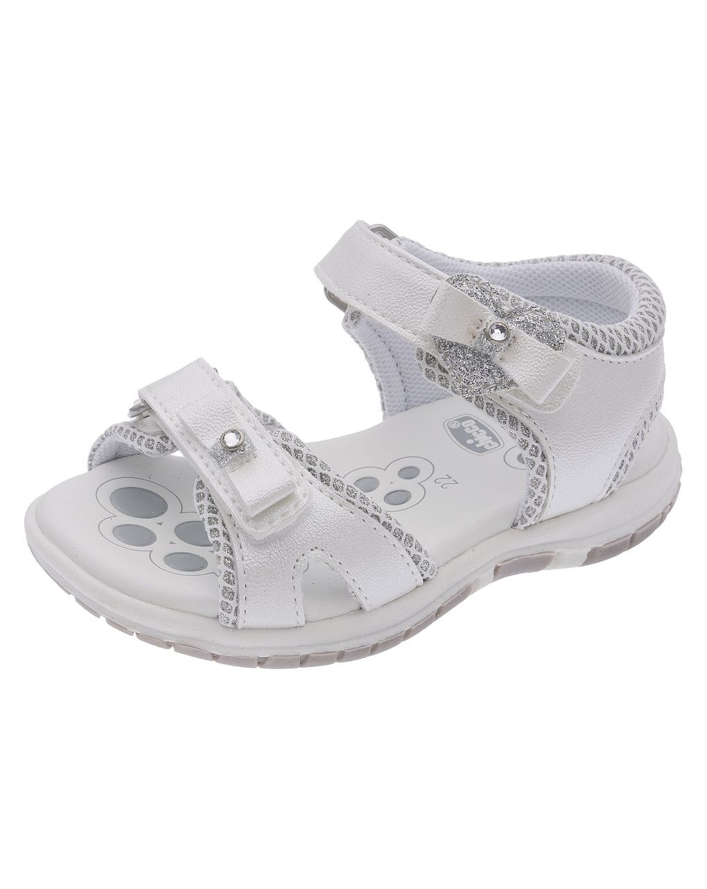 Sandali bimba bianchi con fiocco glitter - chicco francia