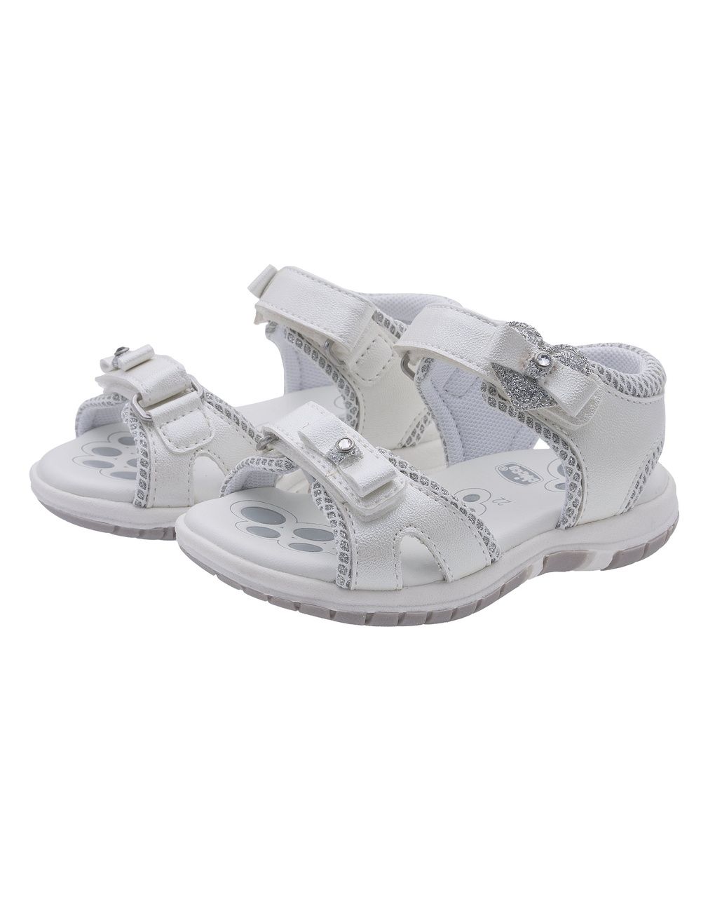 Sandali bimba bianchi con fiocco glitter - chicco francia